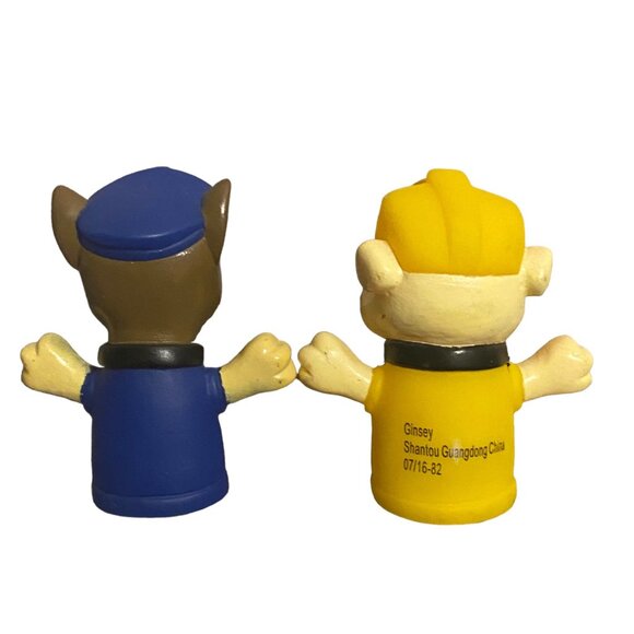 Paw Patrol Chase & Rubble Finger Puppets 2-Pack Ginsey 2.25" Plastic - Picture 2 of 5